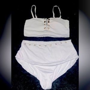 Sexy white 2 piece swimsuit